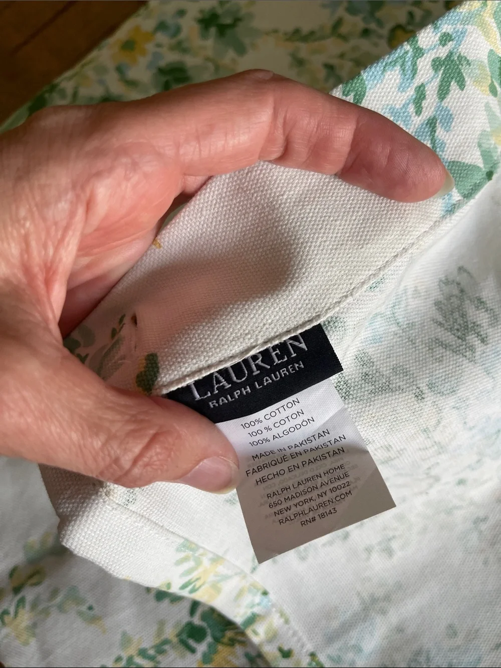 Ralph Lauren watercolor floral fabric shower curtain